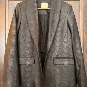 Elie Tahari Charcoal Textured Blazer